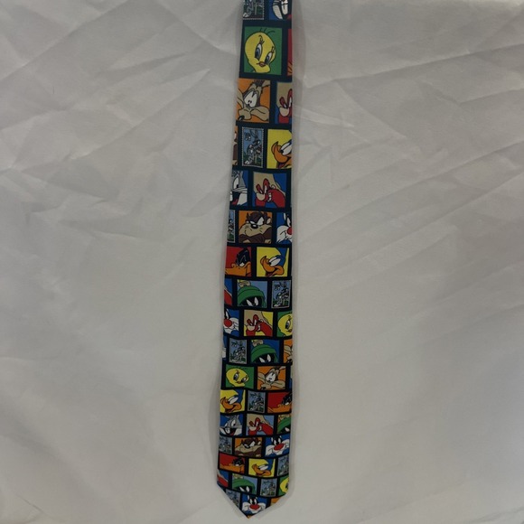 Looney Tunes Mania Other - Vintage 1997 Looney Tunes Stamp Collection Men's 90s Cartoon Silk Tie unique 21
